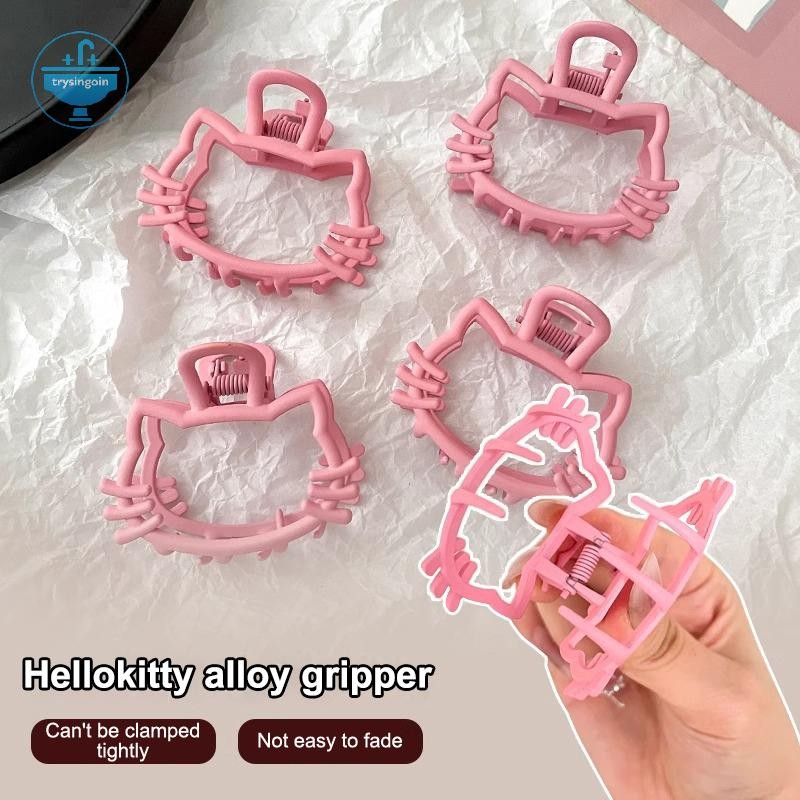 [trysingoin] Kawaii Hello Kitty กิ๊บติดผมโลหะ Y2k Hello Kitty Things กิ๊บติดผมอุปกรณ์เสริม Hairpins Girly เครื่องประดับสีชมพูการ์ตูนกิ๊บติดผม TH