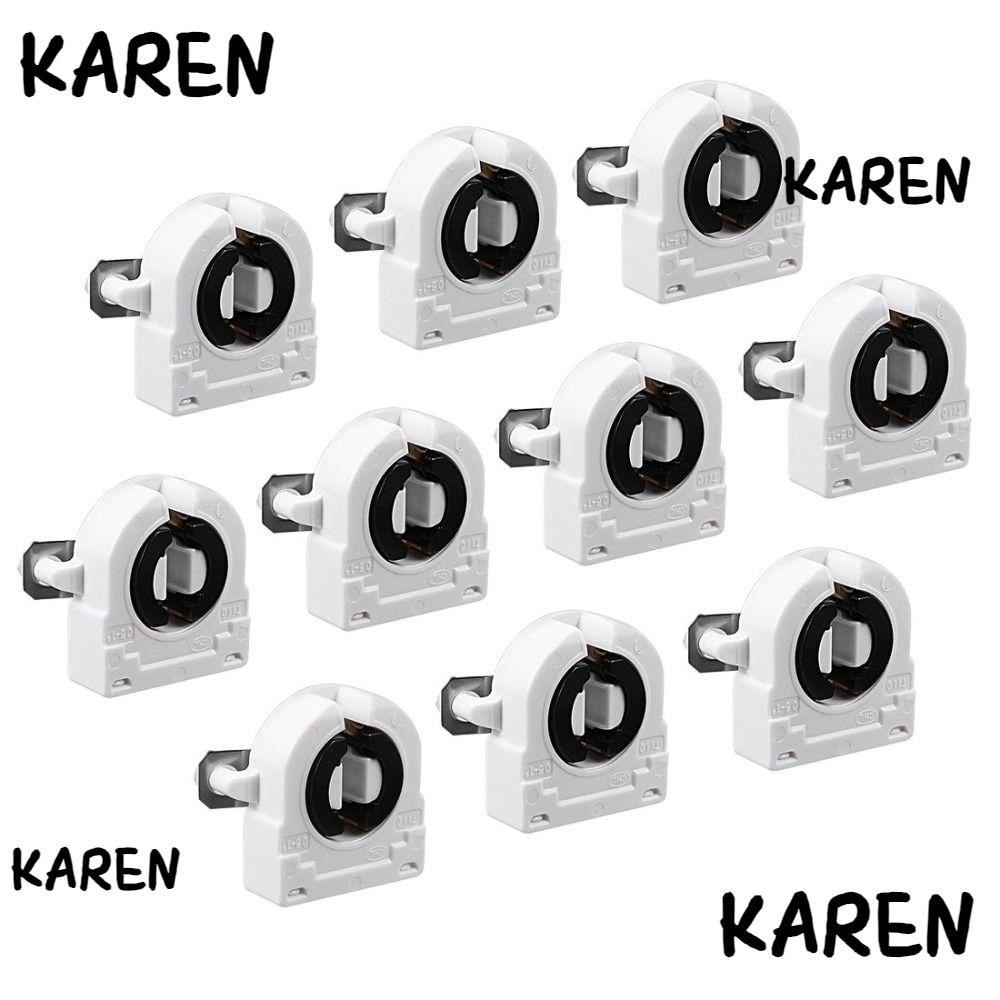 Karen 10 ชิ้น G13 ฐาน ทนทานยาวนาน T8 ที่วางไฟเรืองแสง, หลอด LED ไม่ชุน AC 500V 2A หลอดฟลูออเรสเซนต์