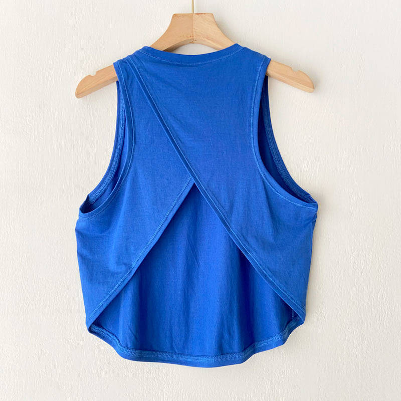 Exercise New Smooth Yoga Beauty Back Outer Wear Slimming Fitness Running Sleeveless Loose Sports Top