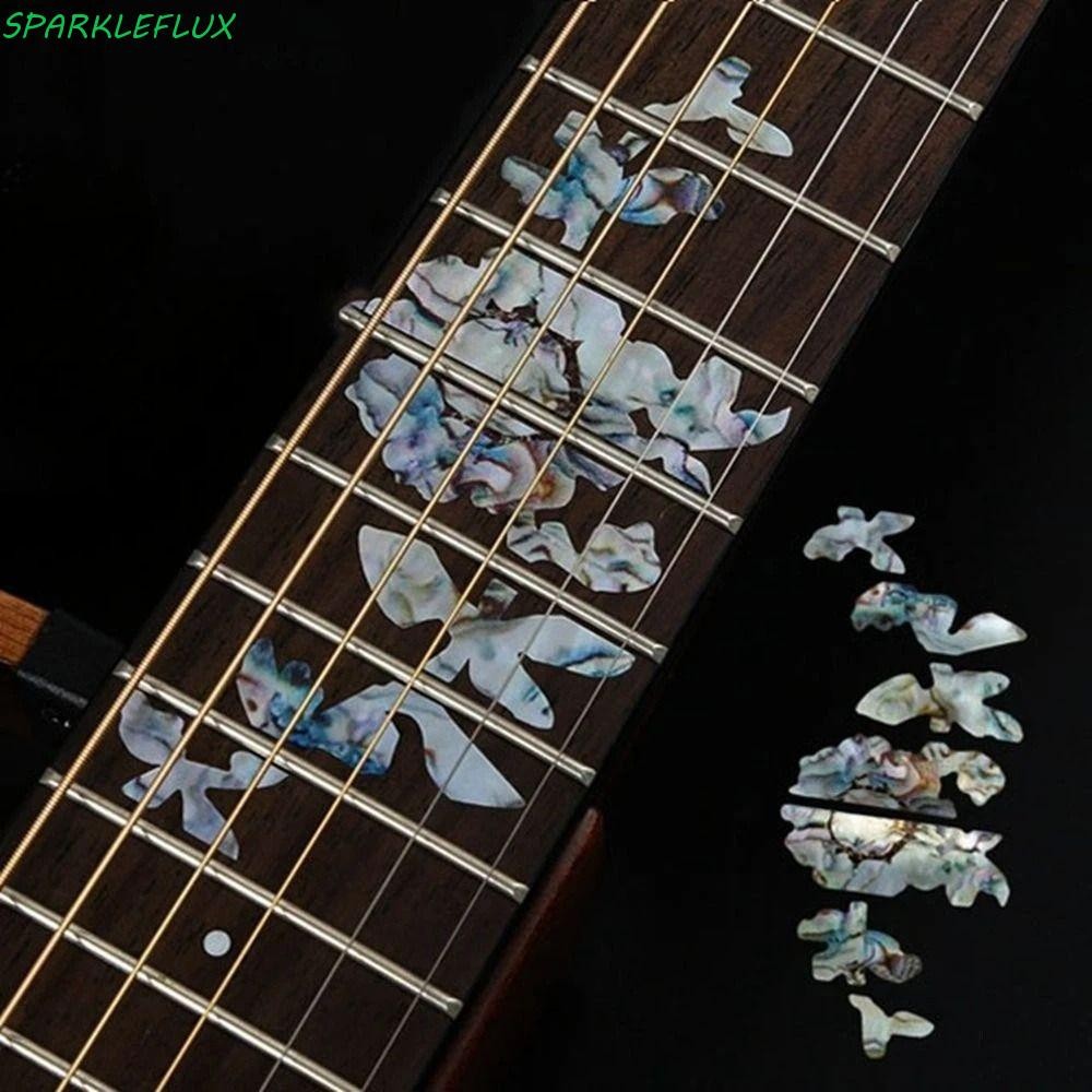 Sparklefflux กีตาร์สติกเกอร์ Guitarra อุปกรณ์เสริมเครื่องดนตรีกีตาร์ Inlay สติกเกอร์อะคูสติกกีตาร์ไฟฟ้าเบส Freretboard สติกเกอร์