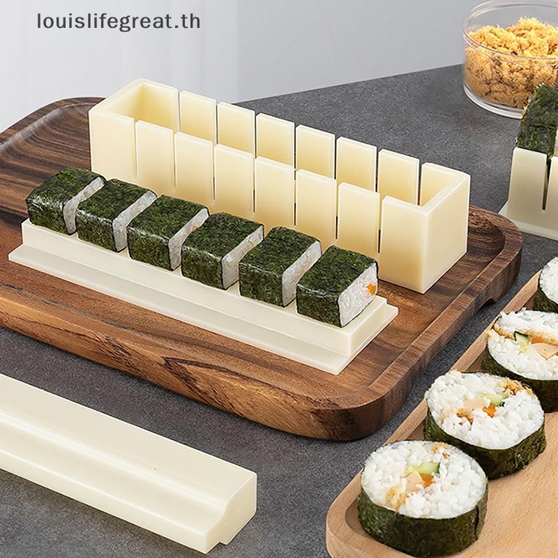 Louislifegreat Diy เครื่องทําซูชิและข้าววงกลมแม่พิมพ์สาหร่ายเค้กพลาสติกแม่พิมพ์ ele Mould Square ซูชิเครื่องบดทําชุดเครื่องมือใหม่