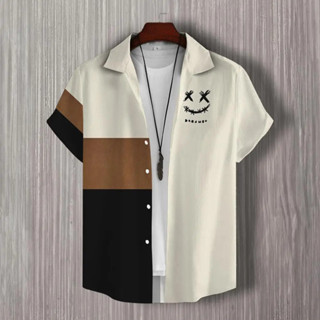 3d Patchwork พิมพ์เสื้อแขนสั้นแฟชั่น Mens Daily Casual Man เ…