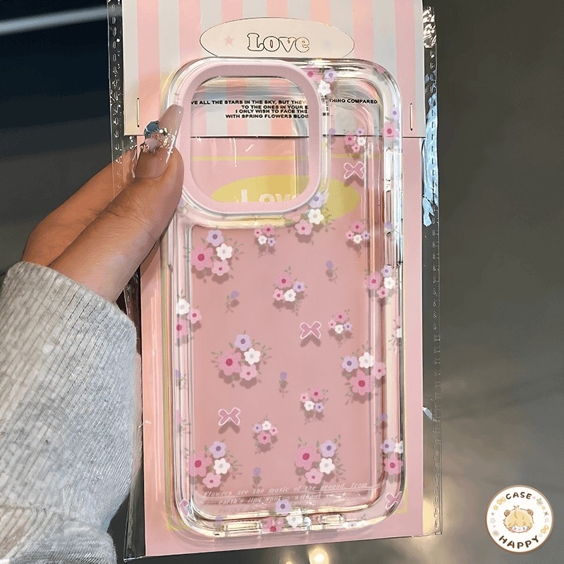 ดอกไม้โรแมนติกรูปแบบ โบกบอน เคสOppo A16 A38 A18 A3s A7 A54s A15 A58 A17 A57 A16K A54 A76 A31 A1K A53 A9 A74 Reno 10 8T 5