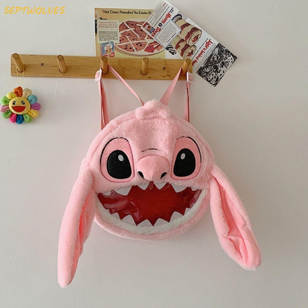 Septwolves โปร่งใส Stitch กระเป๋า, การทดลอง 626 Cross Body กระเป๋าอะนิเมะไหล่กระเป๋า, Casual การ์ตูนน่ารัก Kawaii Plush Stitch Ita กระเป๋า Miku แฟน