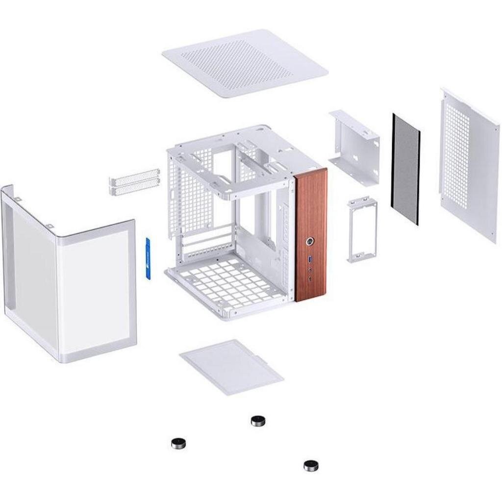 Jonsbo TK-0 White **แถมพัดลม 92mm ARGB x2** iTX Dual-Curved Glass Mini-Tower Case