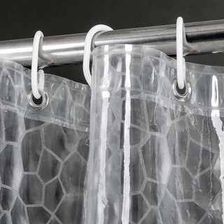 ม่านห้องน้ำ สีใส แบบใส กันน้ำ EVA ม่านอาบน้ำ 180x180cm Shower Curtains ติดตั้งง่าย แถบแม่เหล็กด้านล่าง