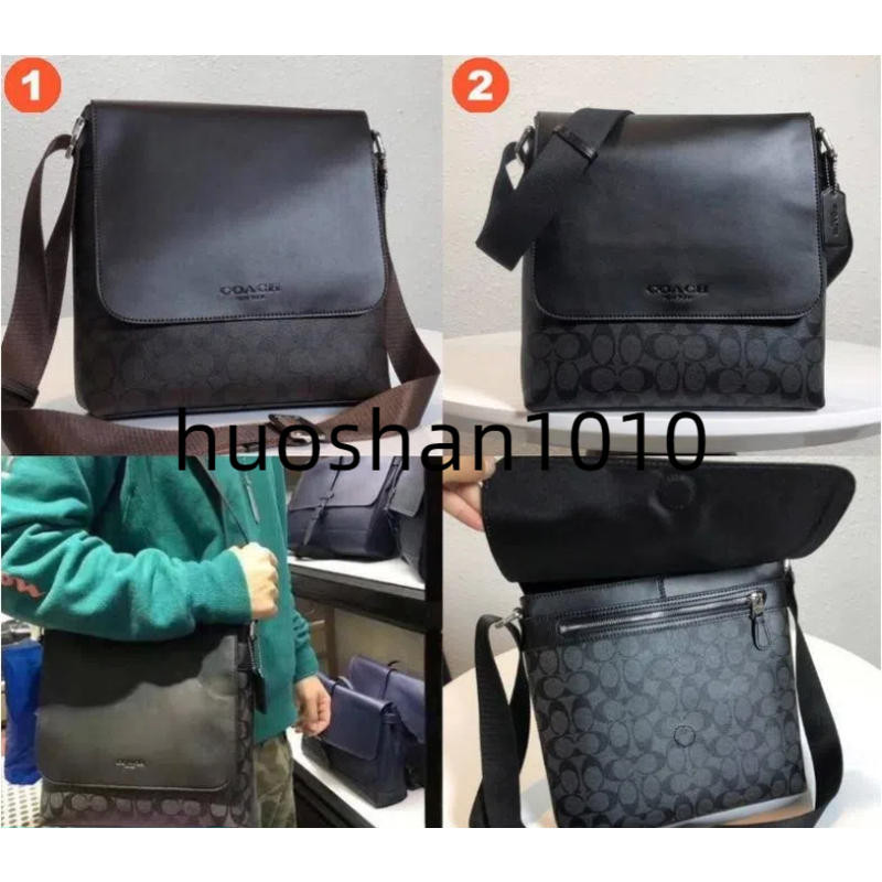 ใหม่ F71765 Sullivan Small Messenger Signature Men Crossbody Sling Bag 71765