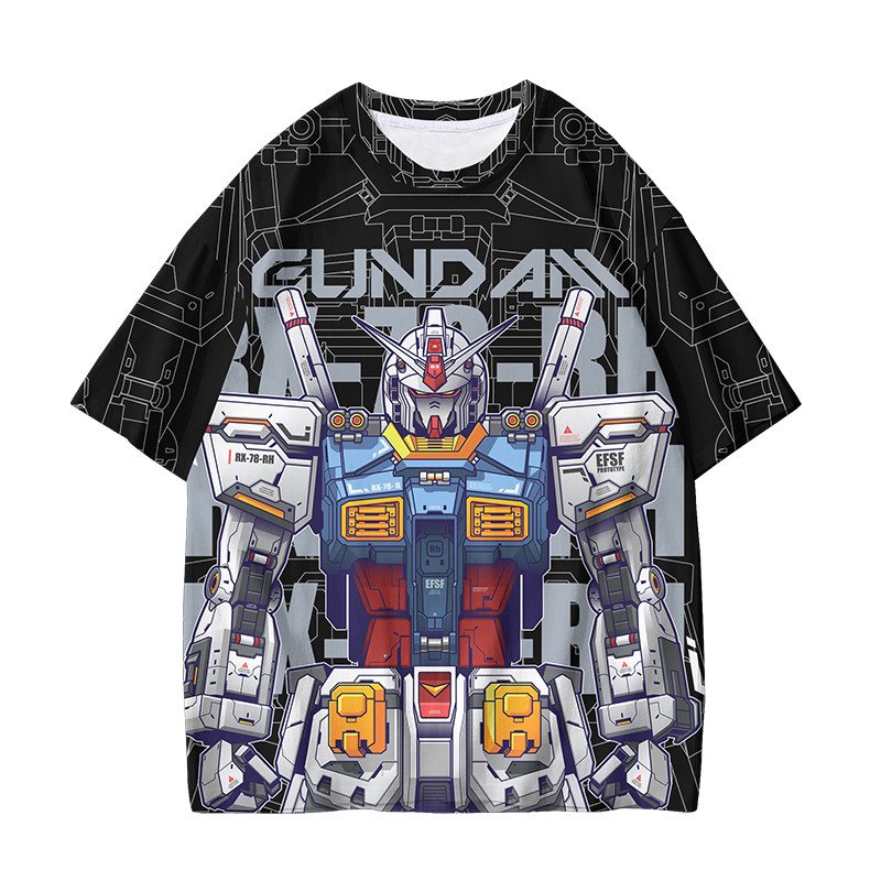 Mobile Suit Gundam เสื้อยืด Federation Devil เสื้อยืดแขนสั้นผู้ชายเสื้อผ้าอนิเมะ - รูปที่ 2