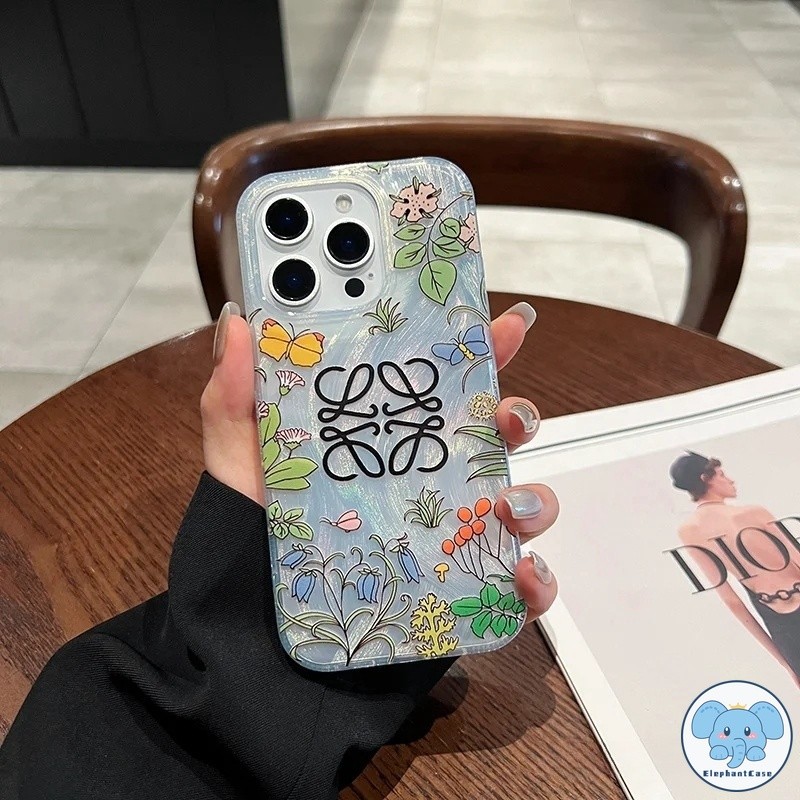 ดอกไม้น่ารักเข้ากันได้เคสไอโฟน 13 16 11 15 12 14 Pro Max XR 16 14 15 7 8 Plus XS MAX X SE ผีเสื้อหวานแบรนด์แฟชั่นเคส