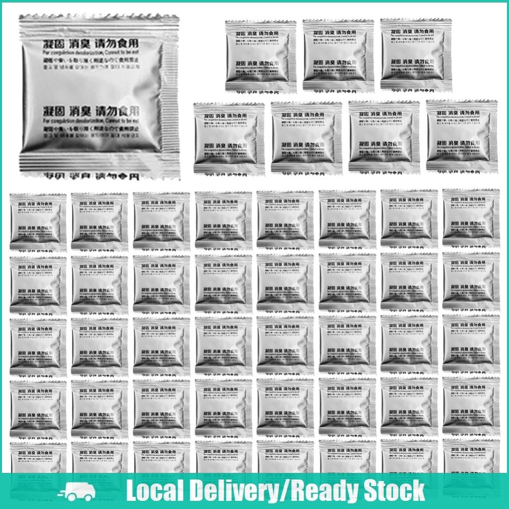 [การจัดส่งในพื้นที่] 48 ชิ้นเจลดูดซับห้องน้ําเป็นมิตรกับสิ่งแวดล้อมของเหลวขยะ Gelling Powder Rapid Poo ผงปัสสาวะ Camping เจลห้องน้ําสําหรับตั้งแคมป์เดินป่า