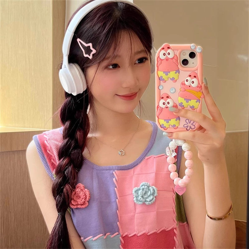 3D กันกระแทก สําหรับ Samsung Galaxy S23 S24 Ultra S23FE A55 A54 A35 A34 A25 A15 A52S A52 5G A32 4G A51 A31 เคสมือถือ Soft TPU Case เคสป้องกัน Cute Cartoon Patrick Star Cover เคสกันกระแทก เคสซิลิโคน เคสป้องกันสามมิติ มีวงเล็บ พร้อมวงเล็บ