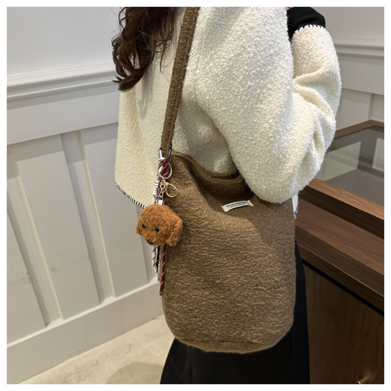 Mousoon New Niche Shoulder Messenger Bag Female Fashion Personality Trend Korean Style Shoulder Bucket Bag