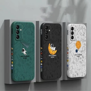 เคส Samsung A14 / A54 / A24 / A34 5G ,สีทึบ Samsung A54 5G/ A34 / A14 Lte / A14 5G ภาพประกอบอวกาศเคสโทรศัพท์นักบินอวกาศ XTKR