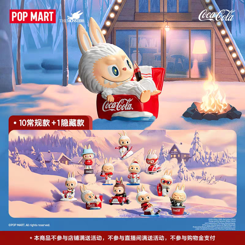 Popmart POPMART THE MONSTERS-LABUBU Coca-Cola Series อินเทรนด์เล่นรูป Mystery Box วันหยุดของขวัญเครื่องประดับน่ารัก