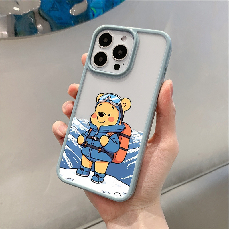 เคสป้องกันลายการ์ตูนหมีพูห์สำหรับ iPhone 16PROMAX โปร่งใส16PLUS 14Pro 13pro 78PLUS 14PROMAX ซิลิโคน11pro 15PLUS XR ป้องกันรอยขีดข่วน15pro 12pro