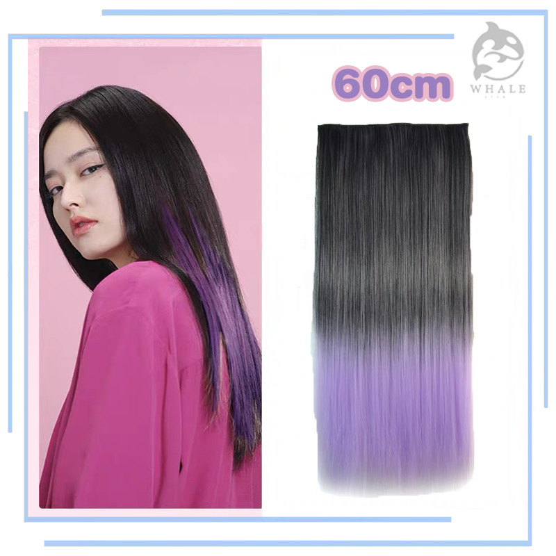 วิกผม ผมทำสี ผมยาวตรง ไร้รอยต่อและมองไม่เห็น ผมตรงไล่ระดับสี ต่อผม ยาว 60 ซม