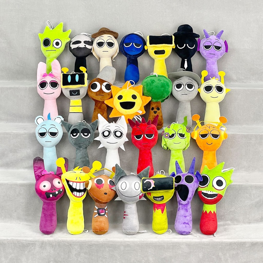 Sprunki Plush Toy Sprunki Incredibox เกมสีเทา Venda Oren ตุ๊กตาตุ๊กตากระเป๋าจี้
