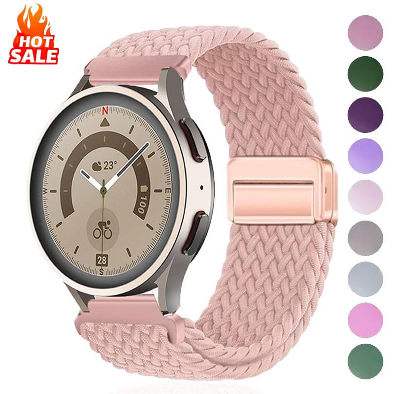 18 มม.20 มม.22 มม.สําหรับ Samsung Galaxy Watch 7 6 5 4 Pro Classic Active 2 ถัก Solo Loop สร้อยข้อมือ Correa Huawei นาฬิกา 4 GT 2 3