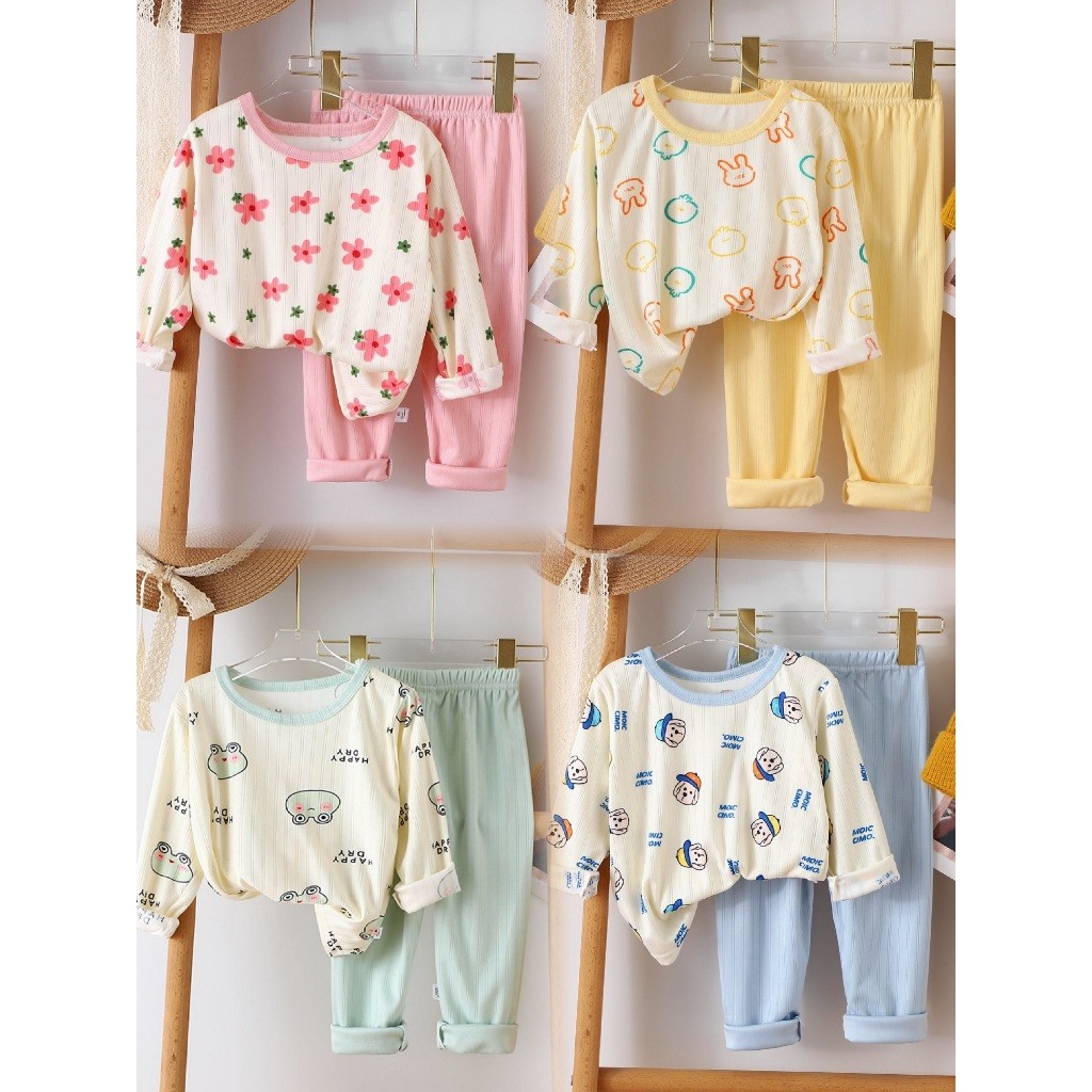 ชุดนอนเด็ก ชุดเซ็ท ชุดเด็กแขนยาวขายาวเด็ก เสื้อ+กางเกงเด็ก 2ชิ้น ชุดเซ็ทเด็ก เสื้อผ้าเด็ก