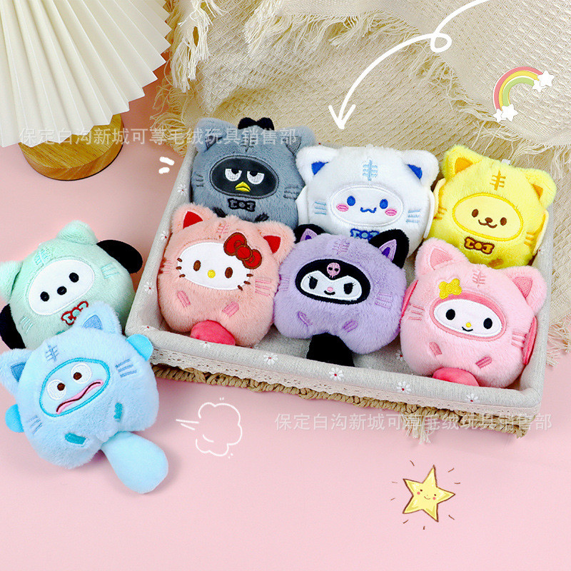 SANRIO การ์ตูน ซานริโอ ตุ๊กตาตุ๊กตาพวงกุญแจหญิงประณีตคู่กระเป๋าจี้เครื่องประดับขนาดเล็กน่ารักตุ๊กตาเครื่องประดับ