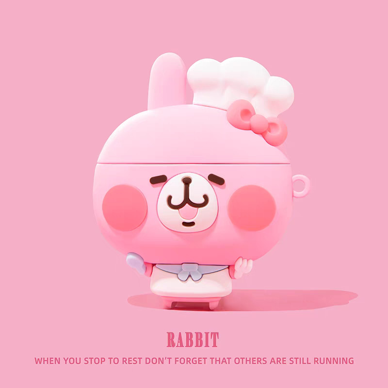 (Pro3 2025)เคส Cook Rabbit น่ารักสําหรับ AirPods4/4ANC(2024)1/2/3/Pro/Pro2 เคสซิลิโคนอ่อนนุ่ม