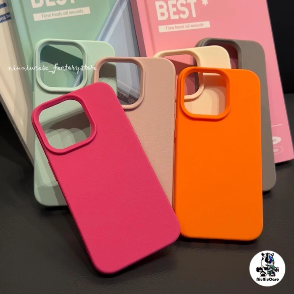 เคสหนัง For iPhone 13 16 Pro Max เคสนิ่ม TPU สีลูกกวาด เรียบง่าย For iPhone11 15 14 13 12 16 Pro max XS XR 7 Plus 8 Plus