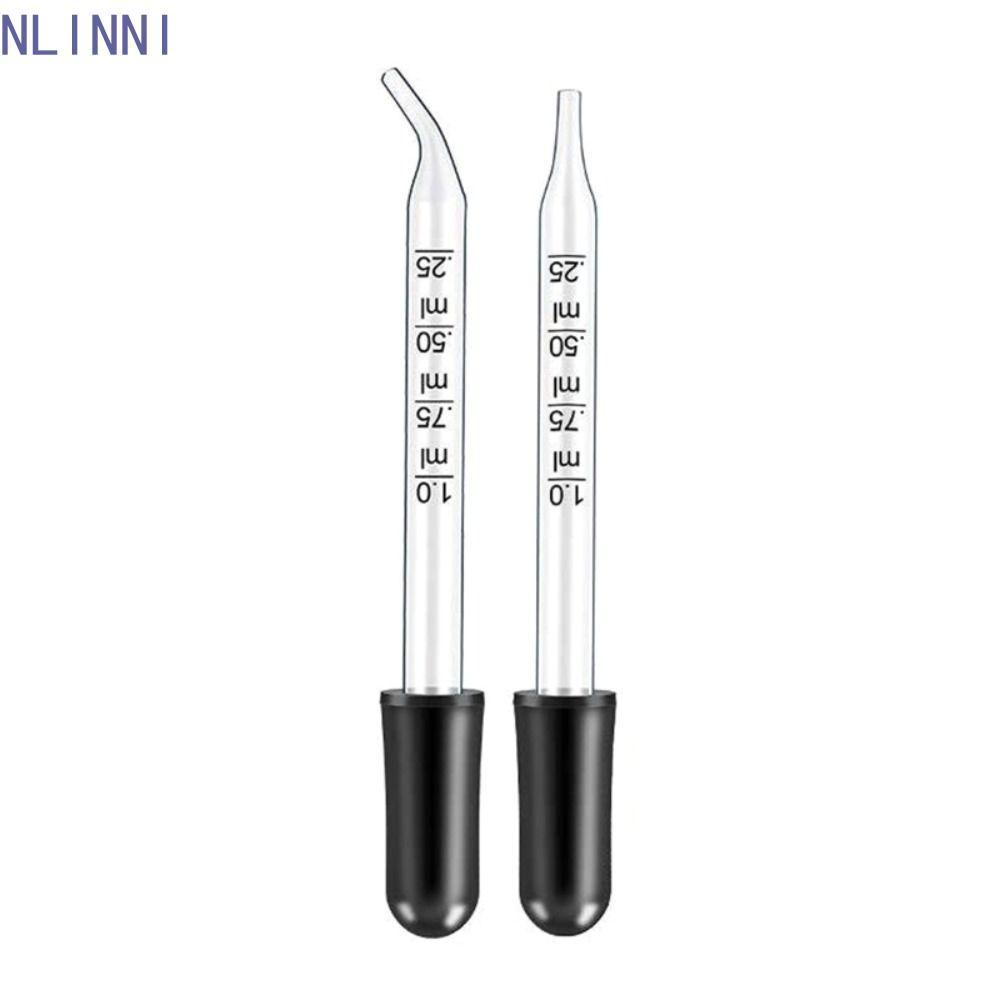 NLINNI Scale Dropper นํากลับมาใช้ใหม่ตรง/ข้อศอก 7 ชิ้นน้ํามันหอมระเหย Dropper ขวดน้ํามันฟาง Scaled D