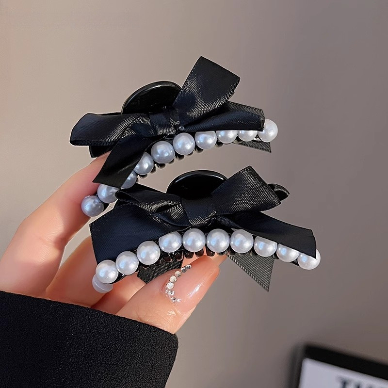 2025 กิ๊บติดผมโบว์มุกด้านข้างผู้หญิง