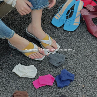 9 สีฤดูร้อน ซอก ปากตื้นที่มองไม่เห็นกันลื่นแยกนิ้วเท้าครึ่ง @