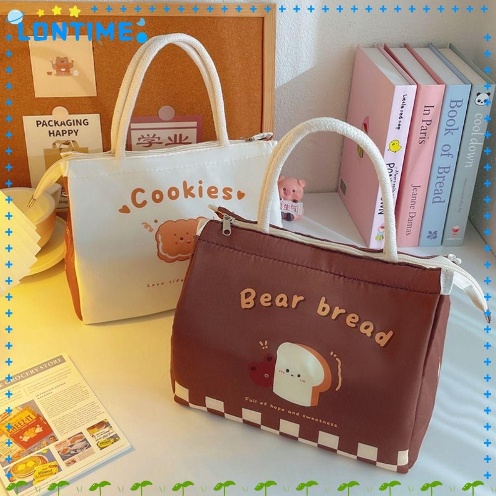 Lontime กล่องข้าว, การ์ตูนขนาดใหญ่ถุงอาหารกลางวันความร้อน, Kawaii อเนกประสงค์แบบพกพา Tote Bag ถุงเก็บอาหารผู้หญิงเด็กผู้หญิงเด็ก