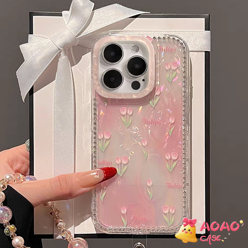 เคสไอโฟน 15 สำหรับ iPhone 11 13 16 15 12 14 Pro Max 7 8 16 15 14 Plus XR X XS Max SE 2022 ผ้าคลุมรูปแบบเชลล์หวานโรแมนติก