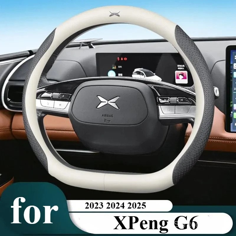 สำหรับ XPeng Xiao Peng G6 2023 2024 2025 ฝาครอบพวงมาลัยรถยนต์ หนังกันลื่น อุปกรณ์ตกแต่งภายในรถยนต์