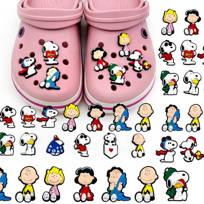 ใหม่น่ารักการ์ตูนสุนัขการ์ตูน PVC นุ่ม DIY Jibitz ออกแบบรองเท้า Charms-ปลอดสารพิษออกแบบ Charm Jibbits สําหรับออกแบบจํานวนมาก Perforated รองเท้าอุปกรณ์เสริมผู้หญิงเด็กผู้หญิงตกแต่งเด็ก