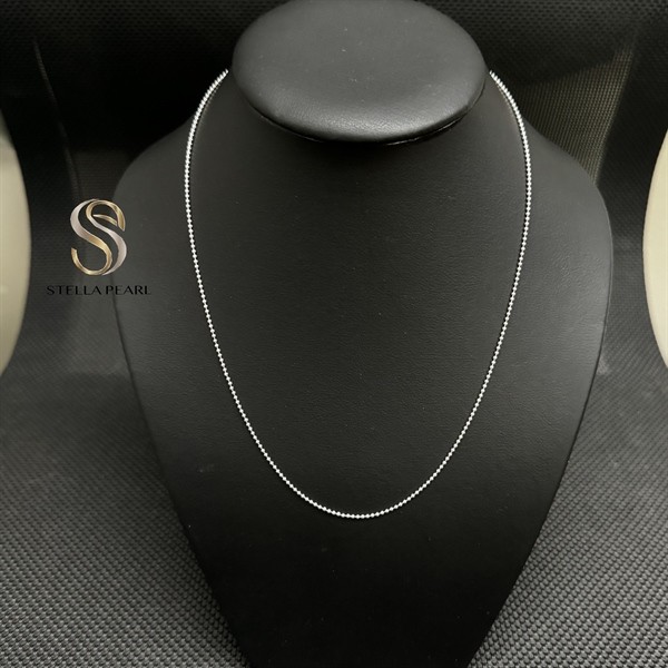 โซ่เงิน S95 พร้อมลูกปัดเล็ก 44cm - Simple Stella Pearl N52128 สร้อยคอเงินแท้/โซ่