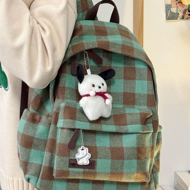[จัดส่งด่วน] กระเป๋านักเรียนนักเรียนหญิงมัธยมปลาย Retro College Student Plaid Backpack เวอร์ชั่นเกาหลี ins Niche Literary Junior High School Student Backpack Fema