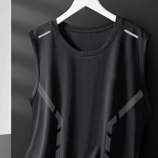 ฤดูร้อนตาข่ายแขนกุดเสื้อยืด Cool Breathable Quick-Drying เสื้อกั๊กผู้ชายสไตล์บางวิ่งออกกําลังกายกีฬาแฟชั่น All-Match