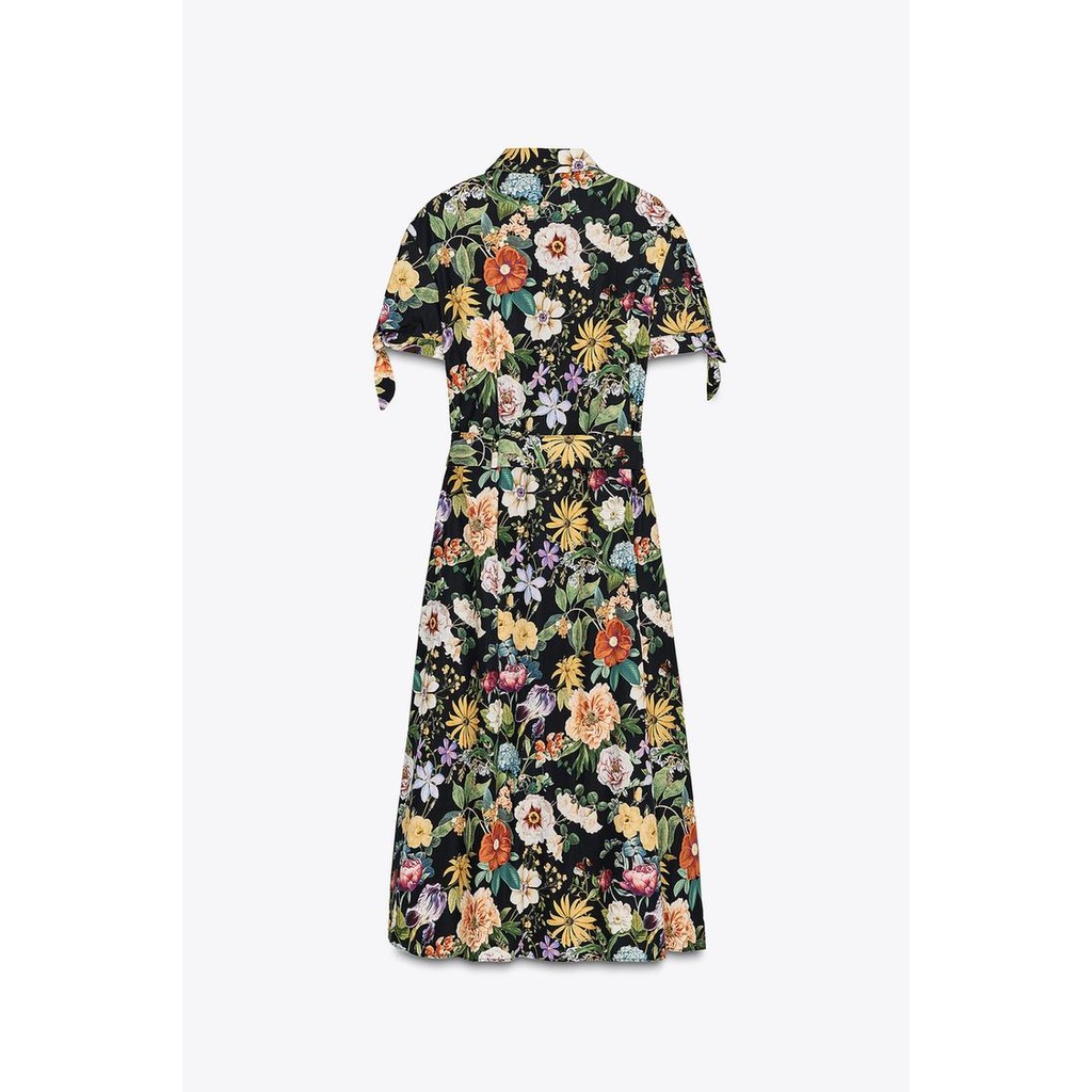 ชุดเดรสผ้าไหมข้าราชการพิมพ์ลายดอกไม้ Zara Bowknot 2944216 รูปที่ 4