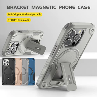 Armor Magnetic Bracket เคส For iPhone 11 13 16 17 15 14 Pro Max Air 12 13promax 17promax 16promax เคสโทรศัพท์มือถือ
