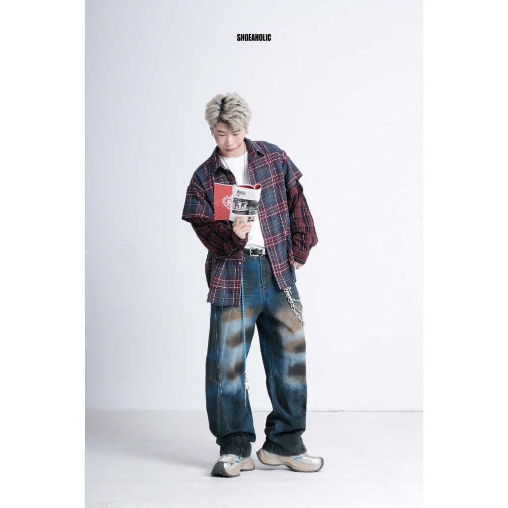 (URBAN HEAT) OVERSIZE STREETSTYLE เสื้อแขนยาว LAYER FLANNELS SHIRT