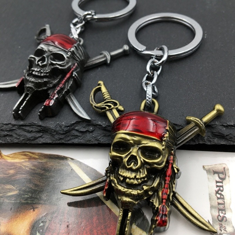 โลโก้ Pirates of the Caribbean Skull รอบจี้พวงกุญแจ