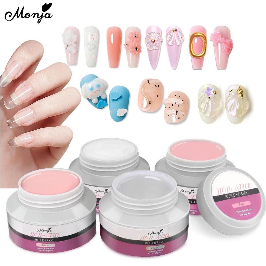 Monja 60g UV เจล Sculpture Extensionเจลเล็บปลอมเคล็ดลับเจลเล็บ ขยาย 3D แกะสลักการสร้างแบบจําลองเจล