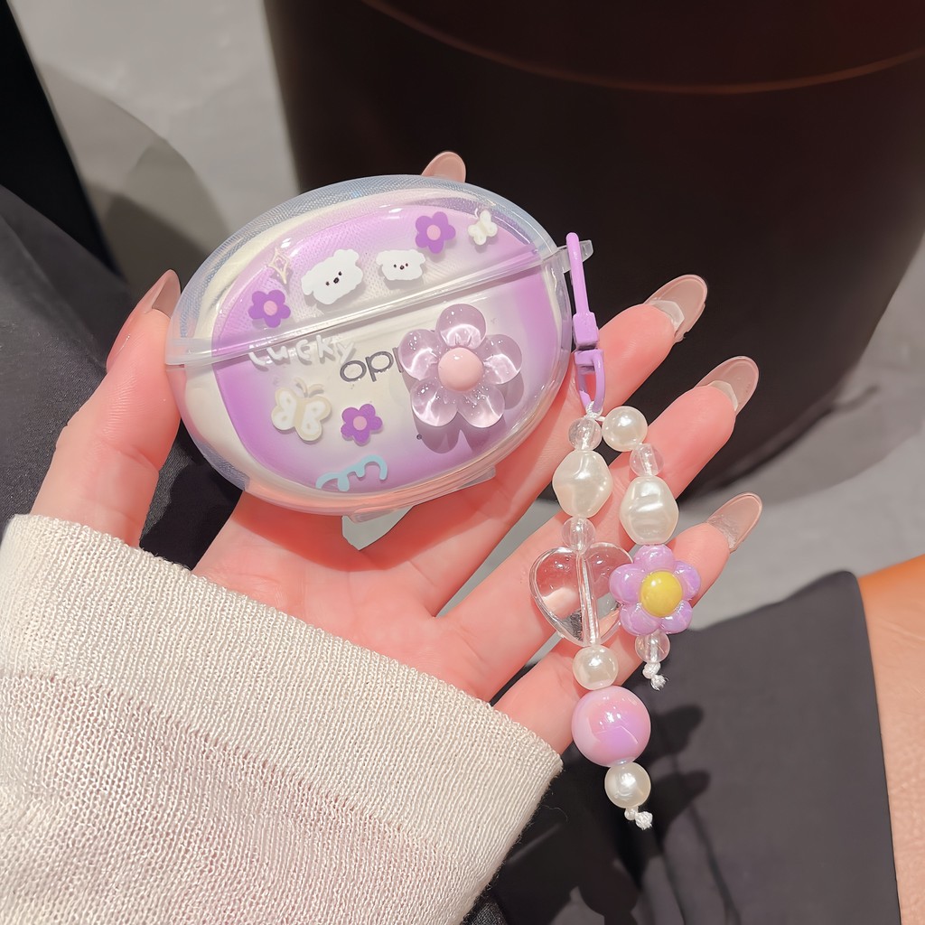 สําหรับ OPPO Enco Air 4/Air 4 Pro เคส Case สําหรับ หูฟังบุคลิกภาพ whale ลูกสุนัขดอกไม้ star ผีเสื้อ motif - รูปที่ 2