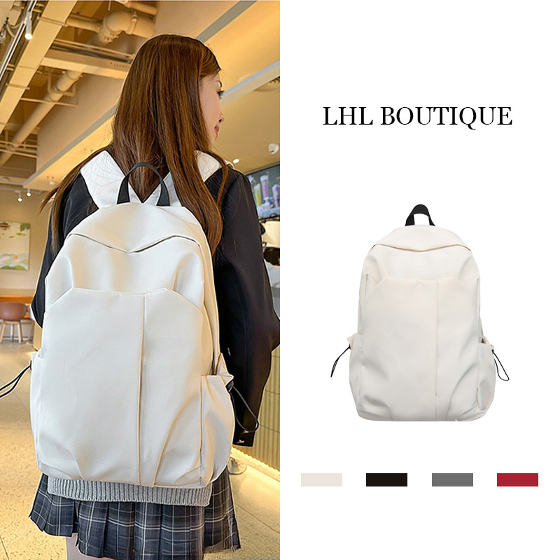 LHL BOUTIQUE กระเป๋าเป้สะพายหลังแล็ปท็อปกันน้ำสำหรับเดินทางแฟชั่นสบายๆ สำหรับโรงเรียนมัธยม