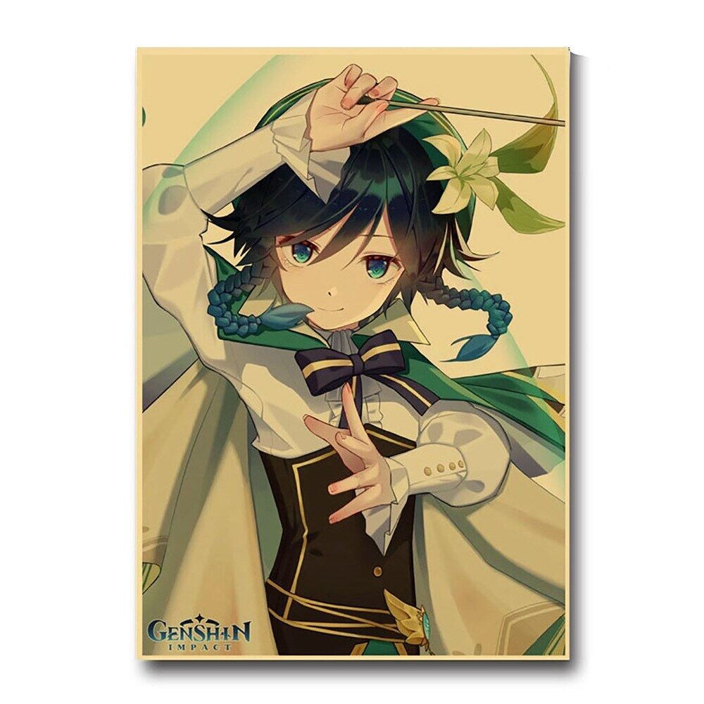 Genshin Impact เกมโปสเตอร์ภาพวาด Hd ผ้าใบพิมพ์อะนิเมะสาว Wall Art หอพักตกแต่งสําหรับห้องนั่งเล่น Bar