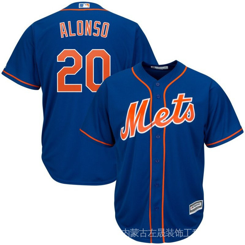 เสื้อเบสบอล New York Mets 20Alonso Alonso Short Sleeve j0TZ