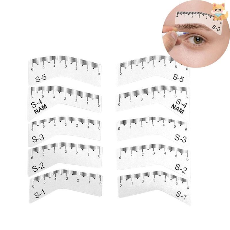 [VI] 5 คู่ผู้หญิงนํากลับมาใช้ใหม่ DIY Eye Brow Drawing Guide จัดแต่งทรงผม Shaping Grooming แม่แบบการ์ด Eyebrow Stencil ชุด Easy Make Up เครื่องมือ TH