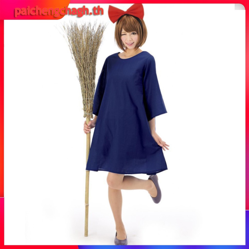 สาว Kiki 's Delivery Service ฮาโลวีนคอสเพลย ์ เครื ่ องแต ่ งกายชุดแม ่ มด Kawaii เด ็ ก Kiki ชุด