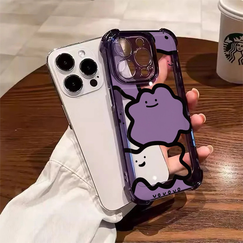 🍬KIDDY🍬สี่มุมหนาป้องกันการตกเลนส์ป้องกันกรณีโทรศัพท์มือถือสำหรับ iPhone 16 15 14 13 12 11 ProMax X/XS XR XSMAX 7 8PLUS