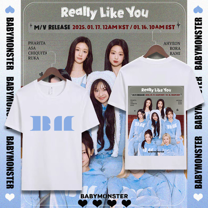 NEW เสื้อ " ❤BABYMONST❤ " ทัวร์คอนเสิร์ต ผ้าCotton T-Shirt #BM01Size S-5XL