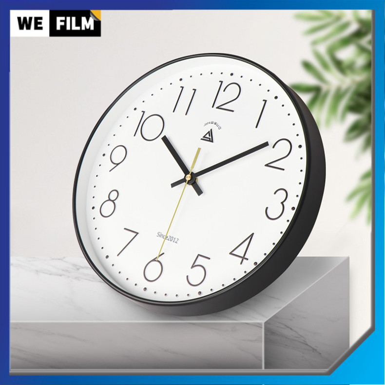 นาฬิกาแขวน นาฬิกาแขวนผนัง ทรงกลม ขนาด 8-10นิ้ว ตัวเลขใหญ่ เข็มเดินเรียบ ไร้เสียง Wall Clock